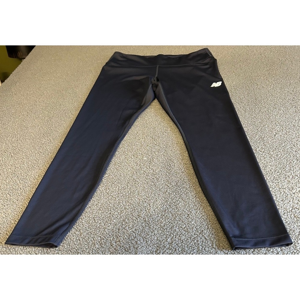 New Balance Leggings Womens L Navy Blue NB Dry Performance Athletic